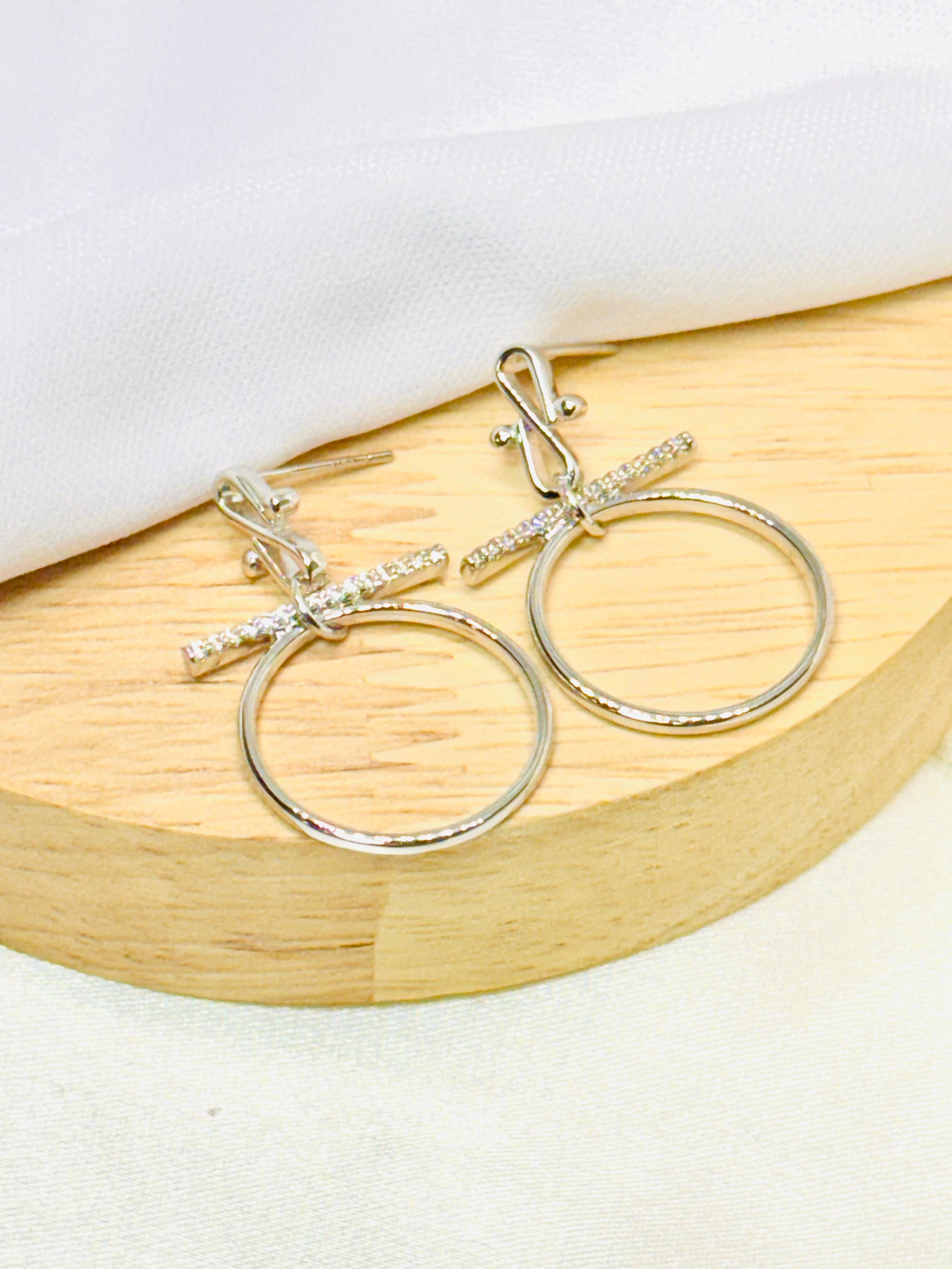 Aretes plata rodio