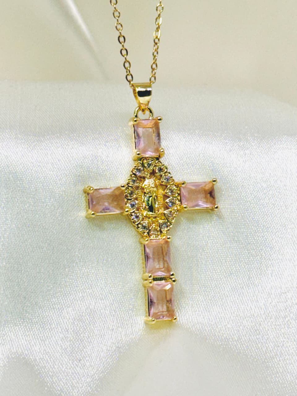 Collar Virgen Maria con Cruz