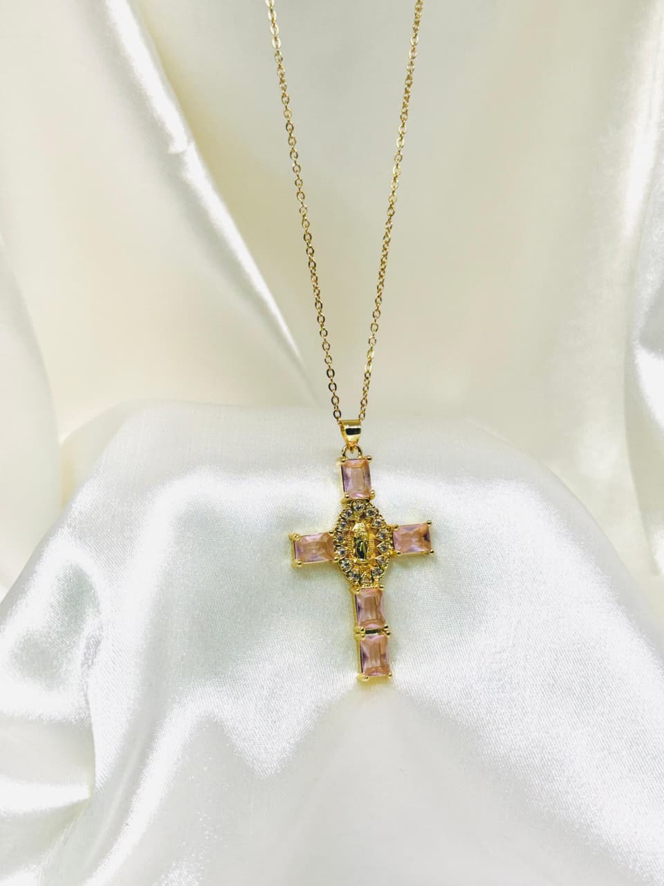 Collar Virgen Maria con Cruz