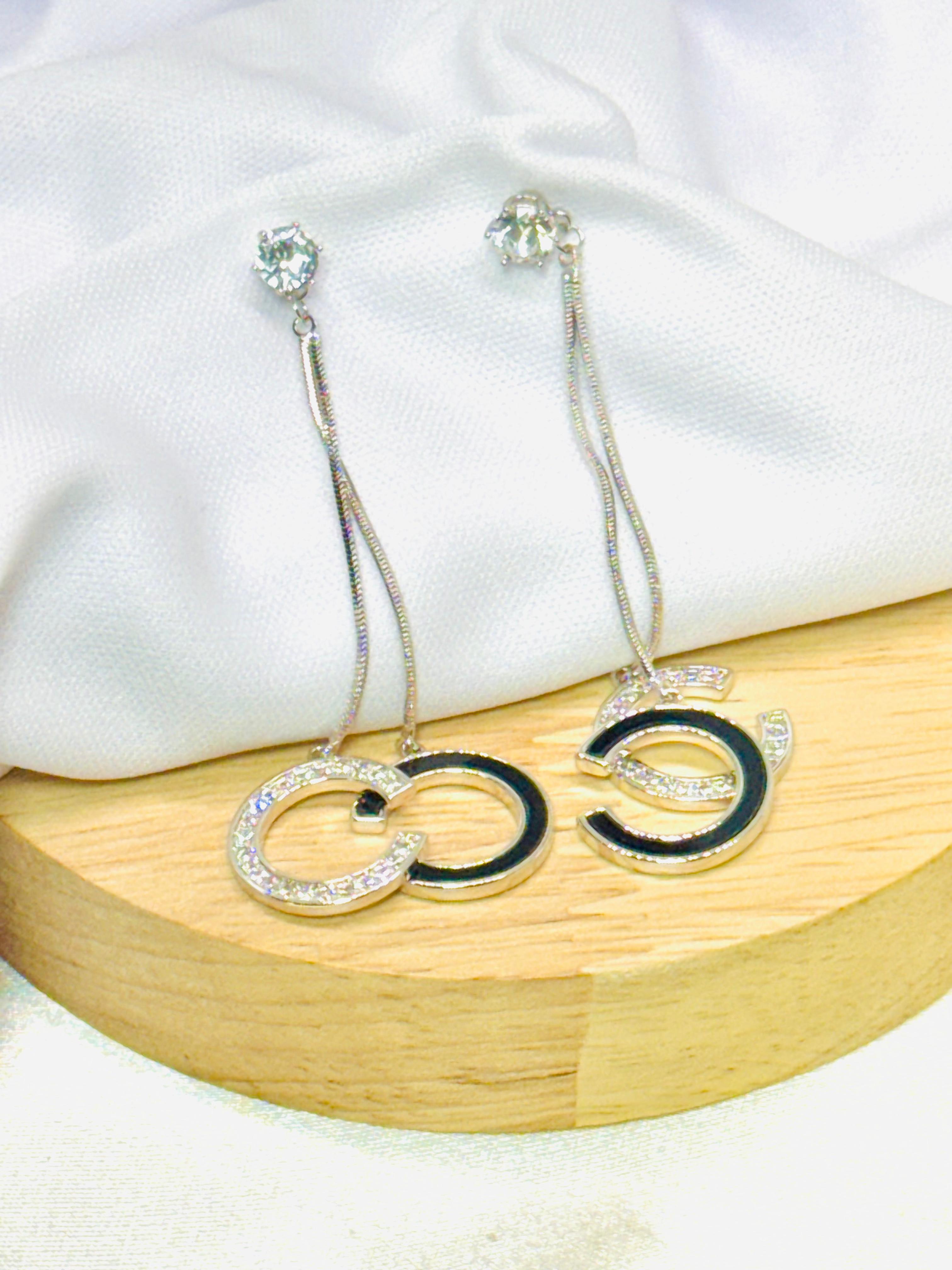 Aretes plateado rodio
