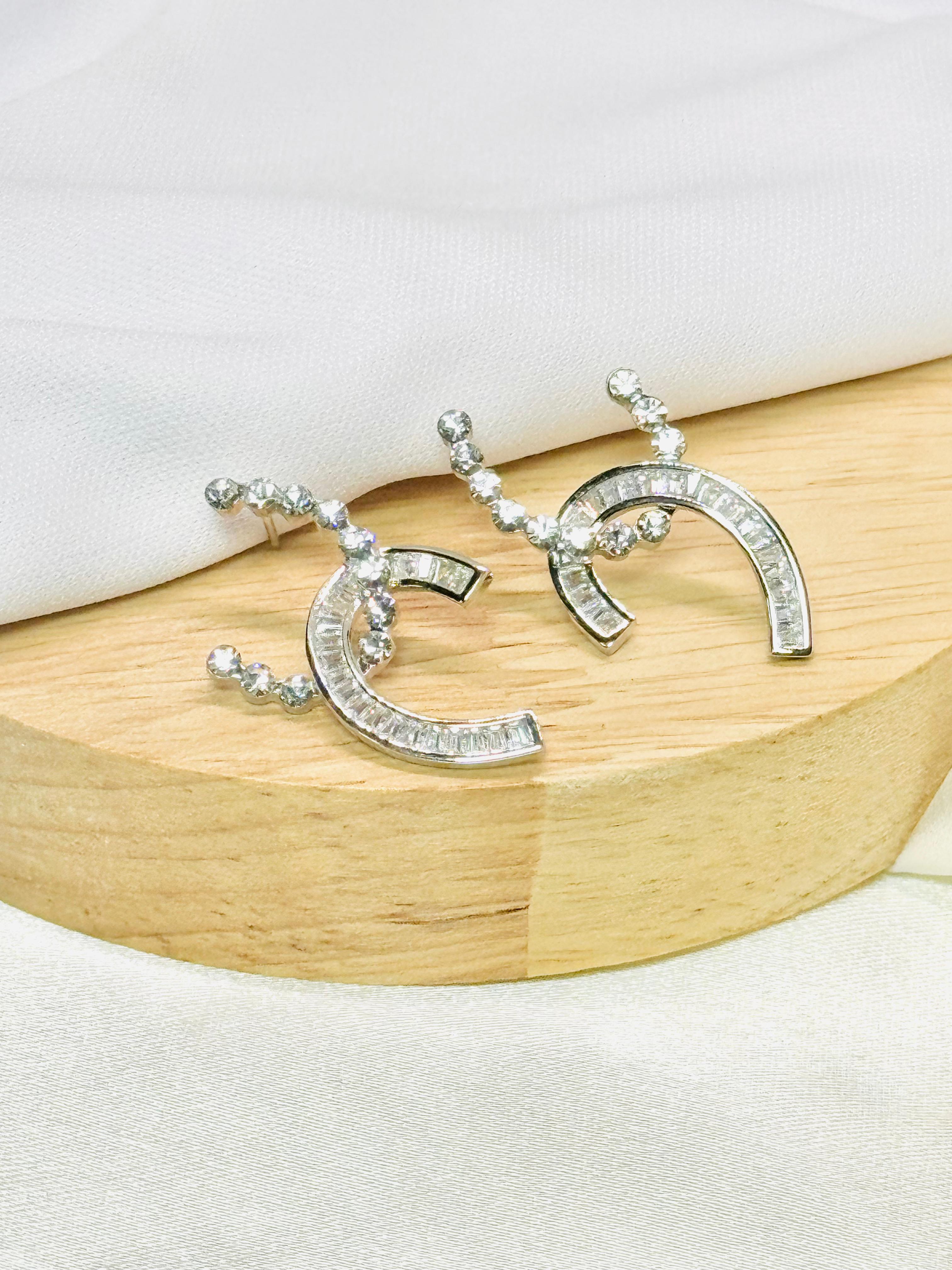Aretes plateados rodio