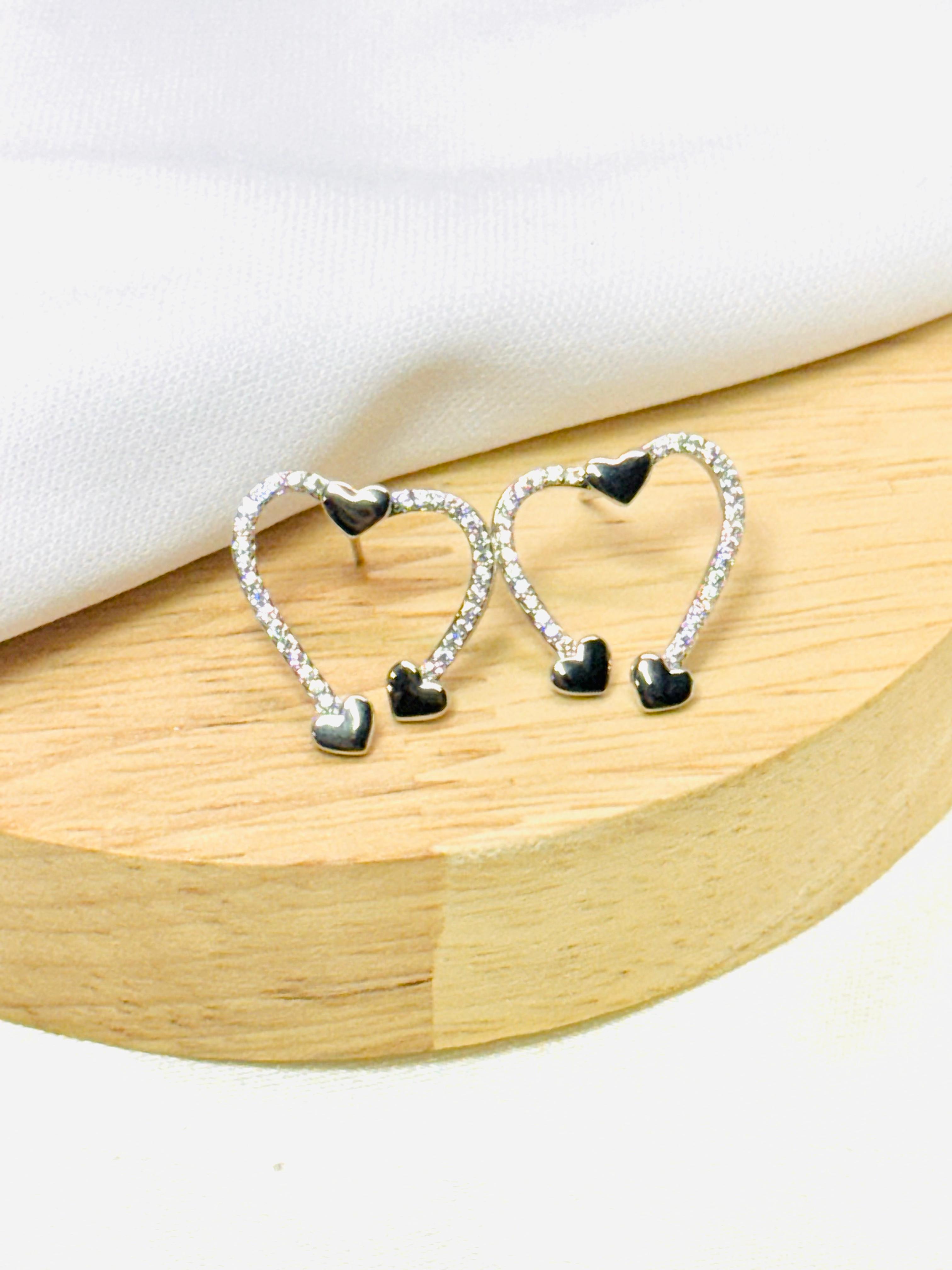 Aretes plateados rodio
