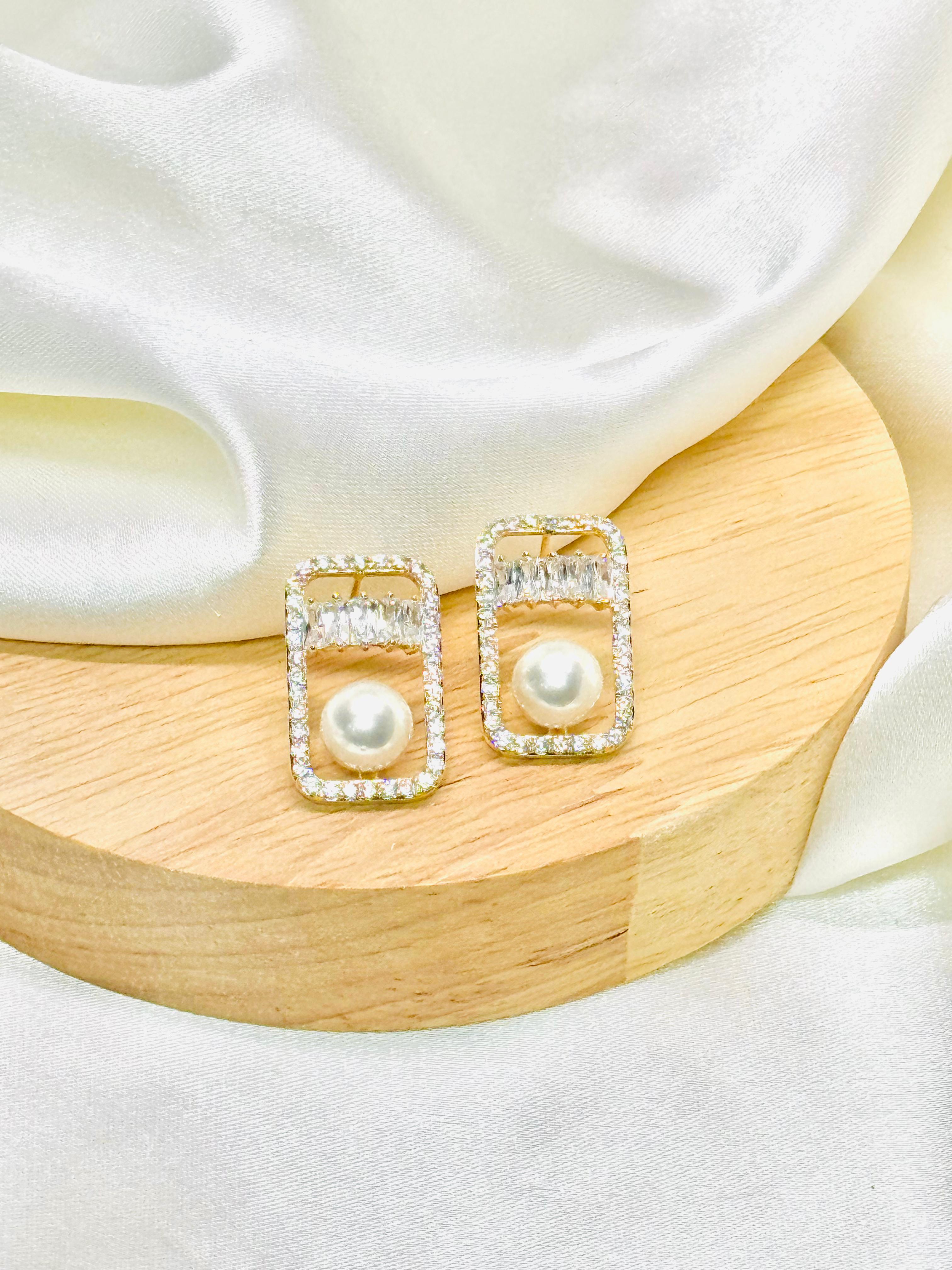 Aretes dorados rodio