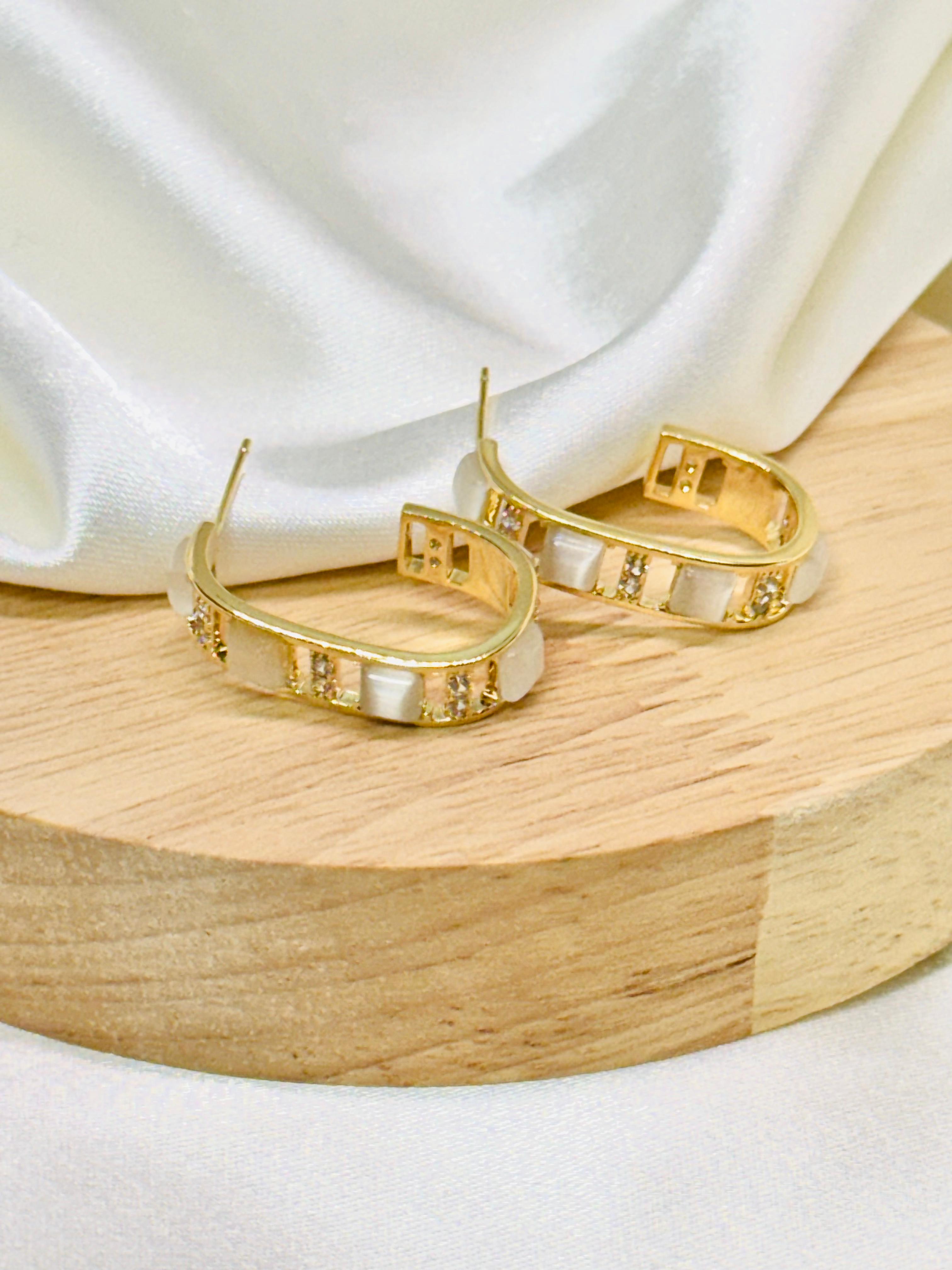Aretes dorados rodio