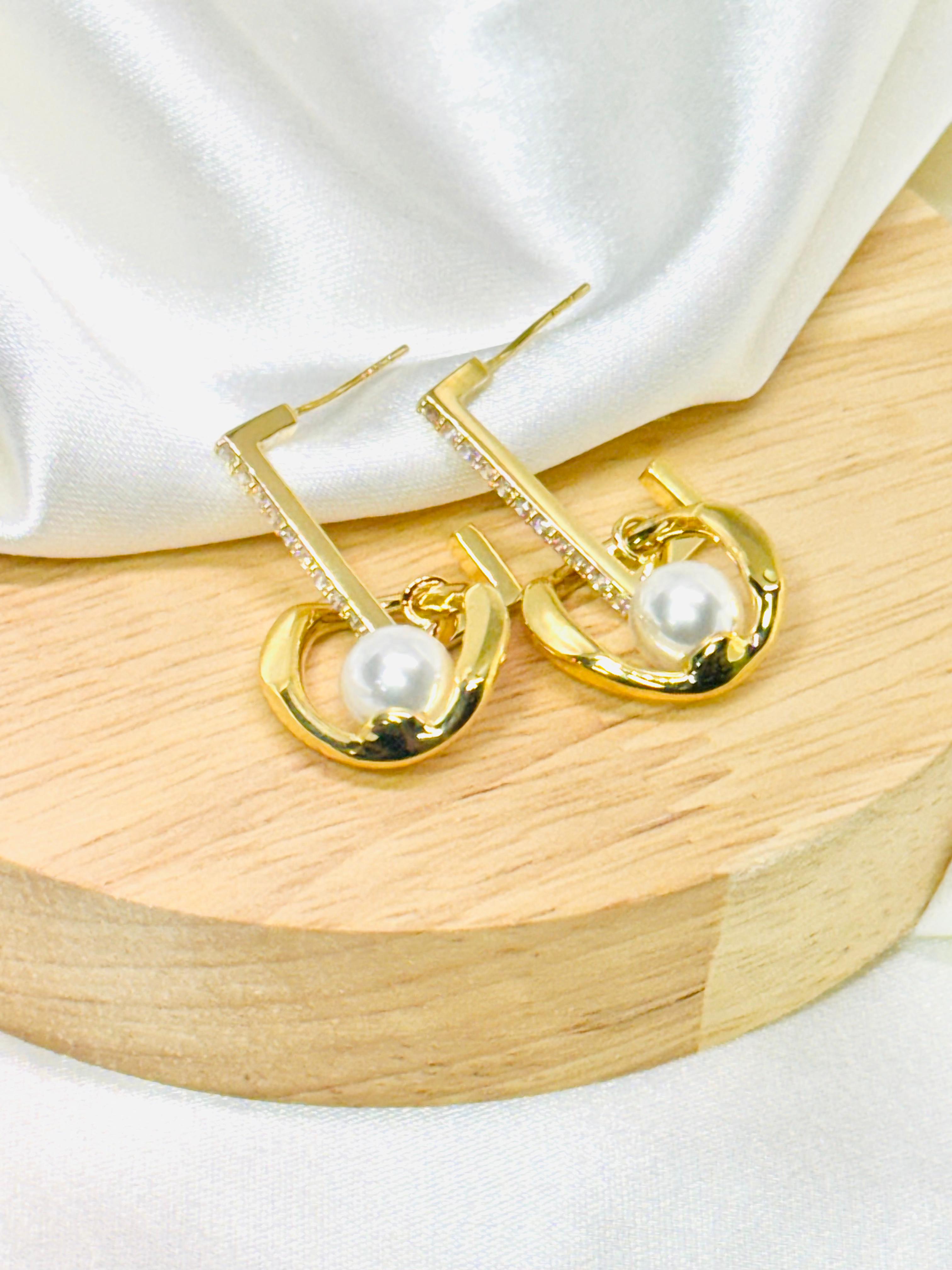 Aretes dorados rodio