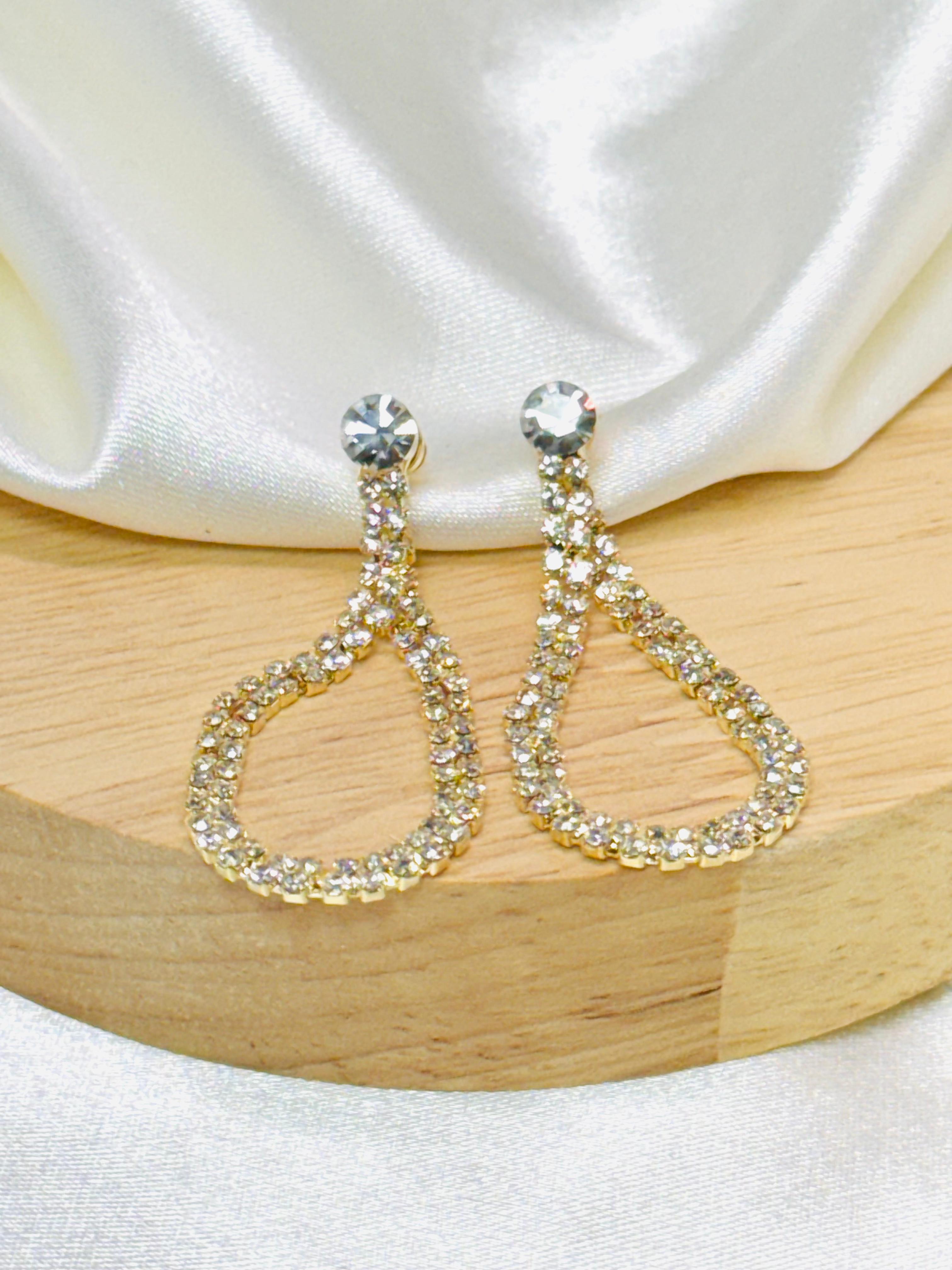 Aretes plateados rodio