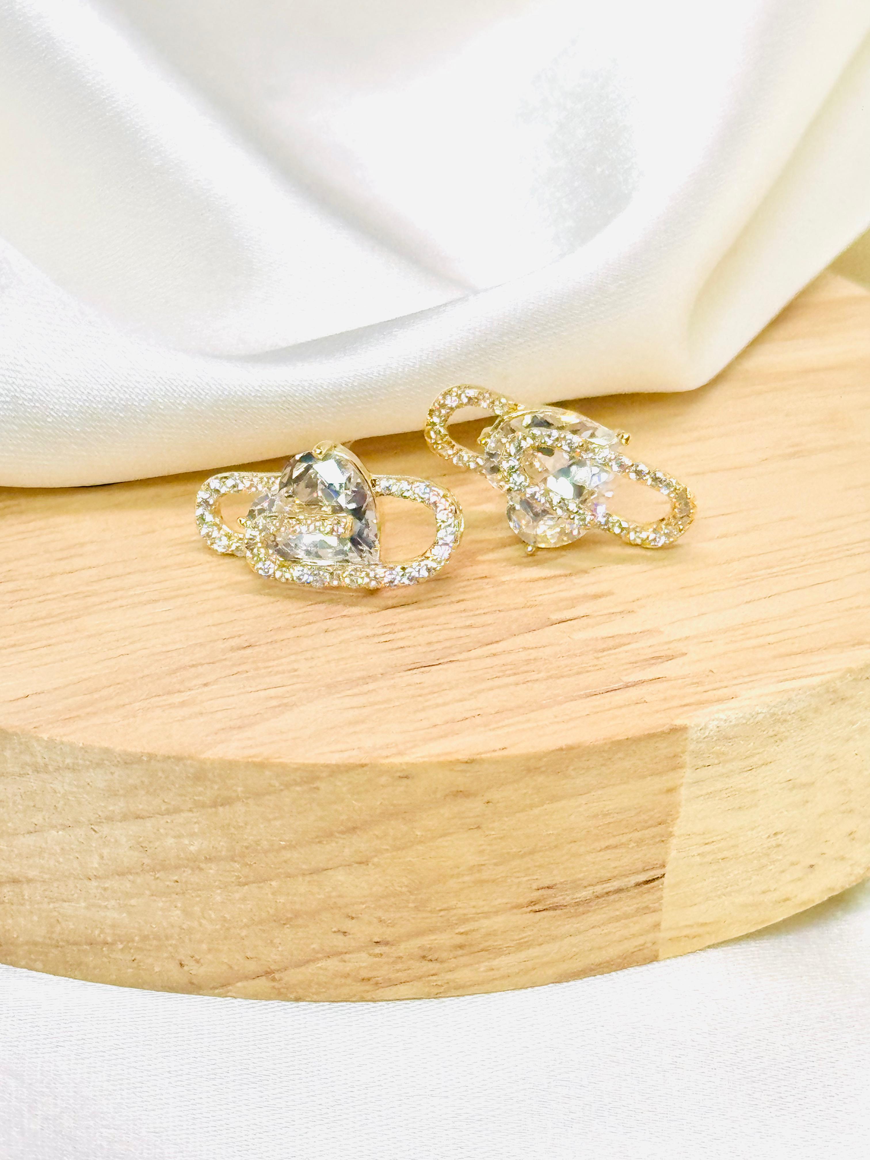 Aretes dorado rodio