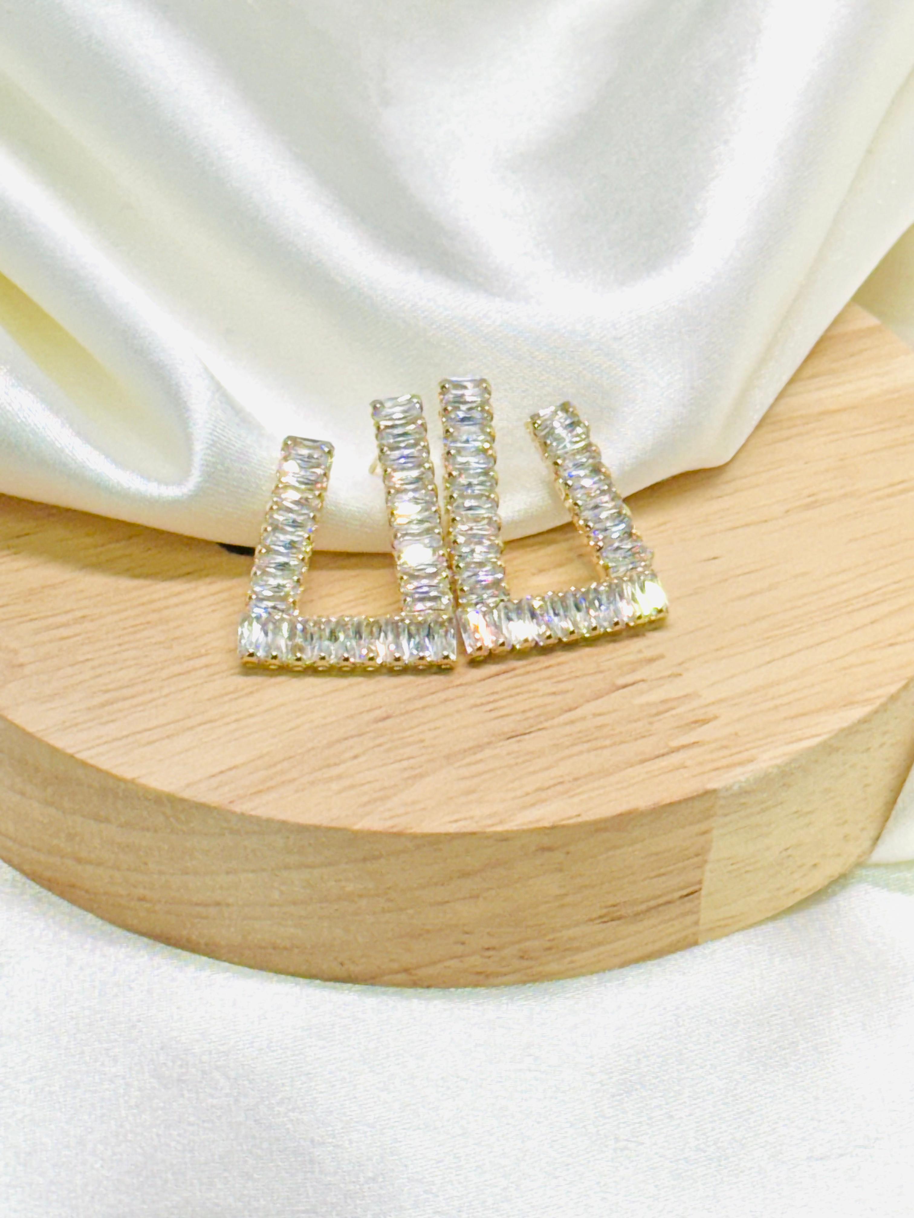 Aretes plateados rodio