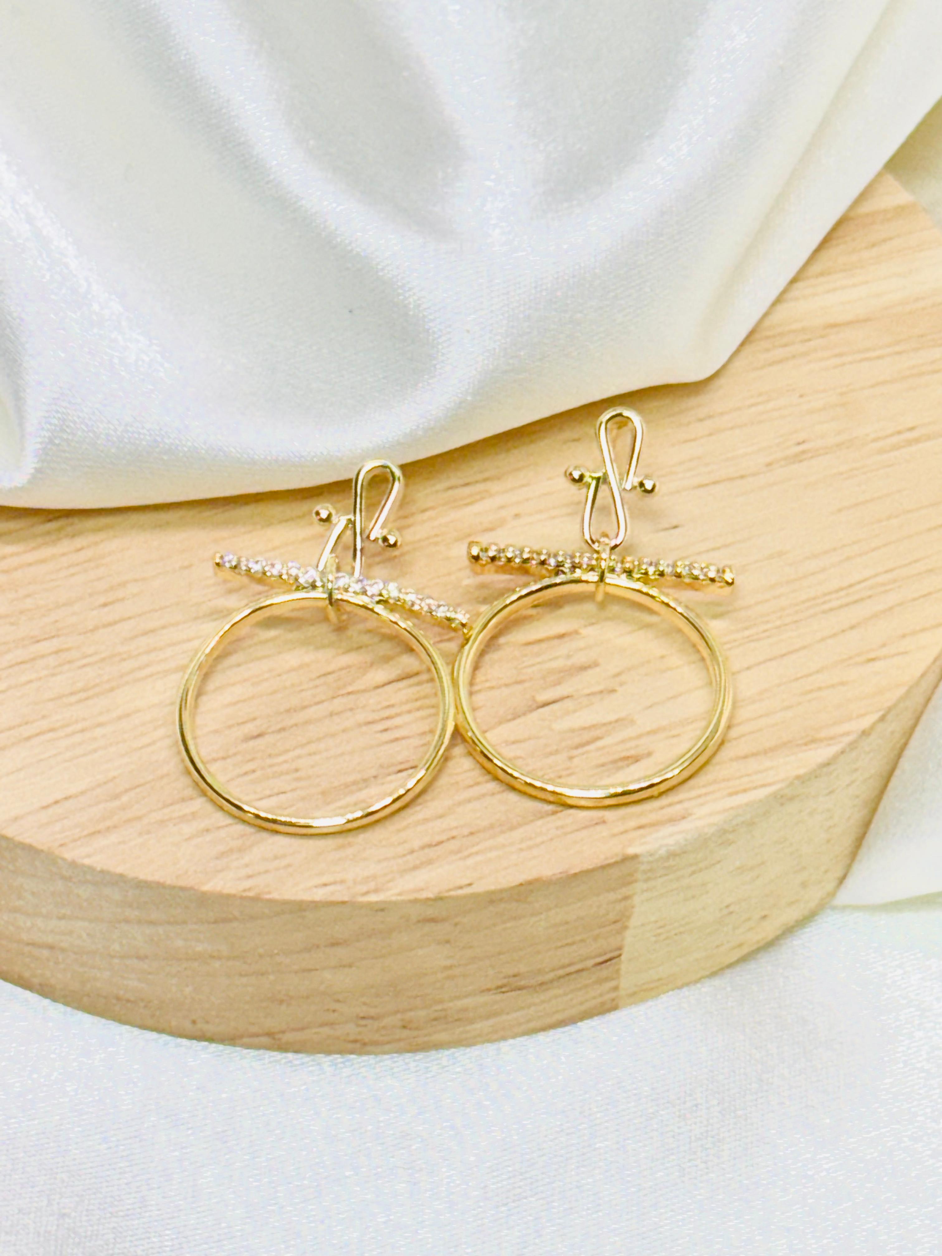 Aretes rodio dorados