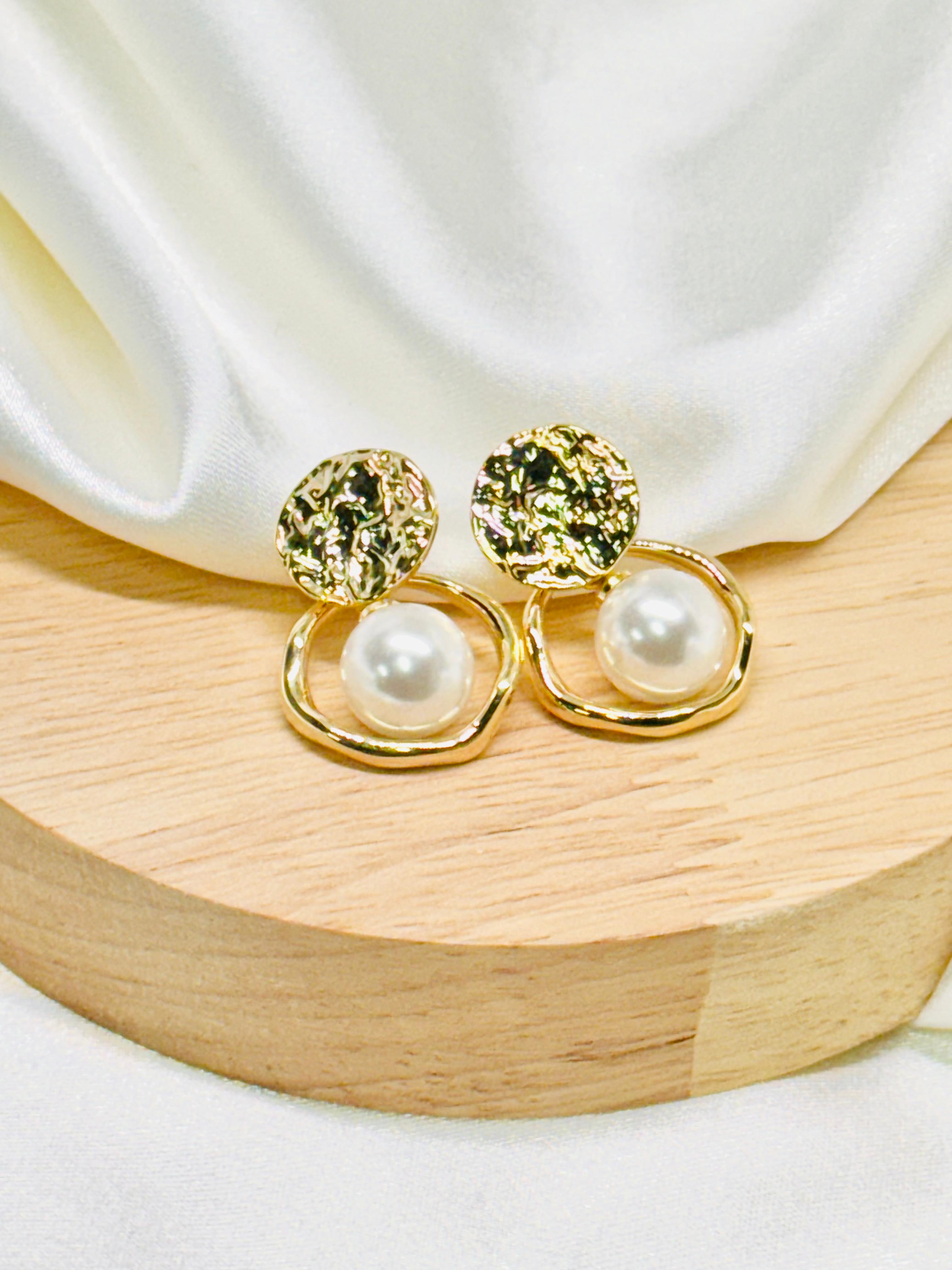Aretes dorados rodio