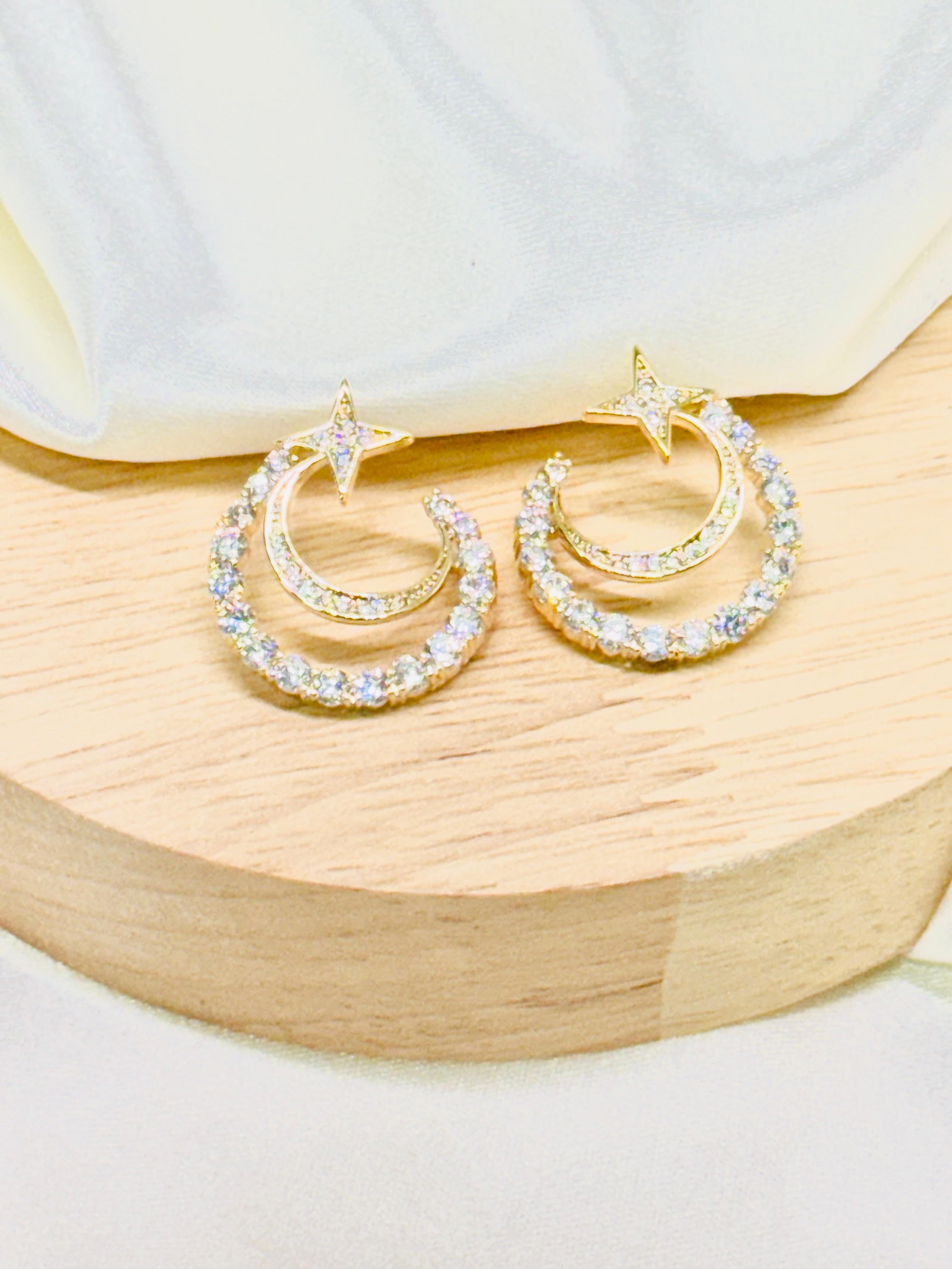 Aretes dorados rodio