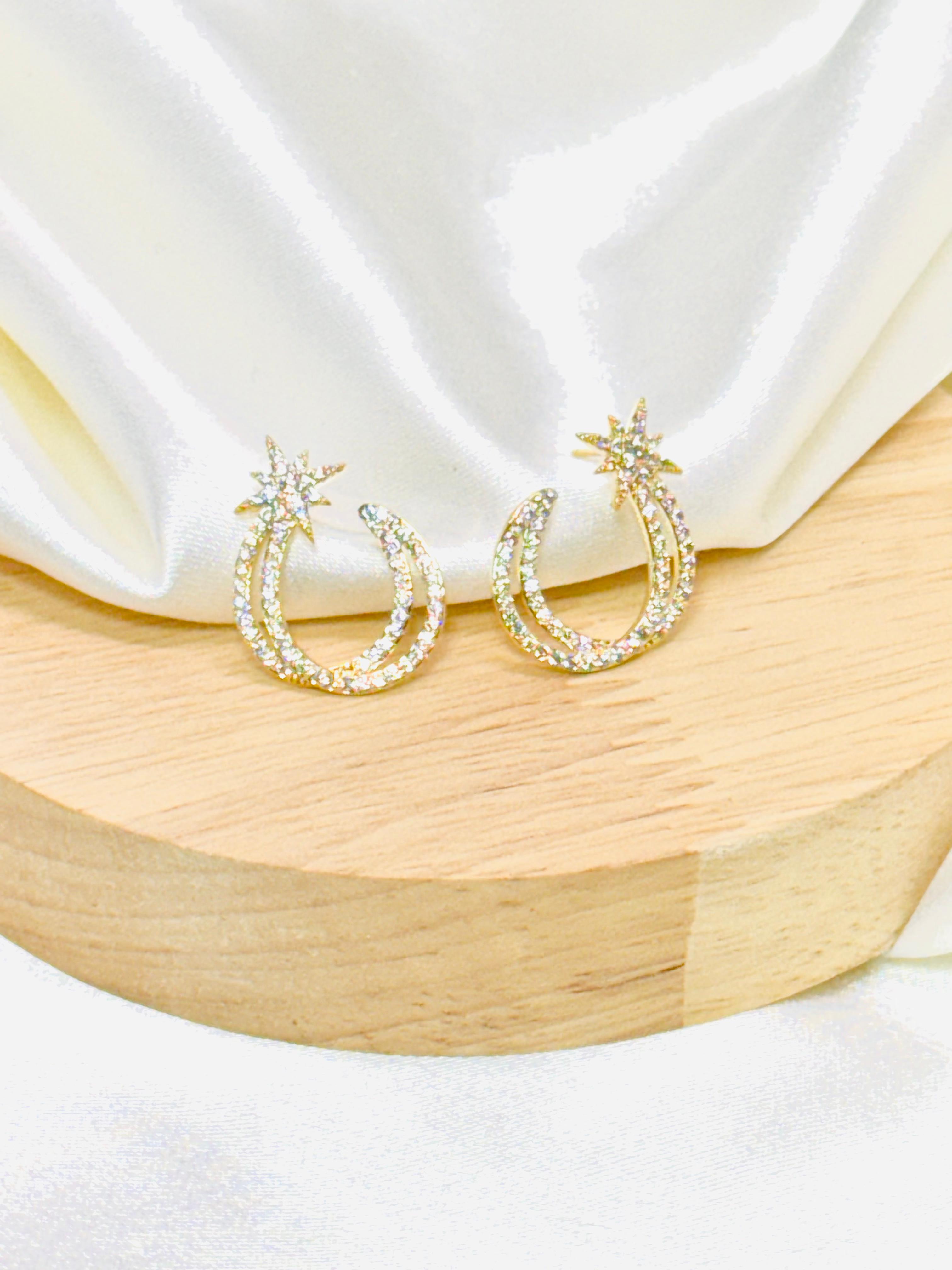 Aretes dorados rodio