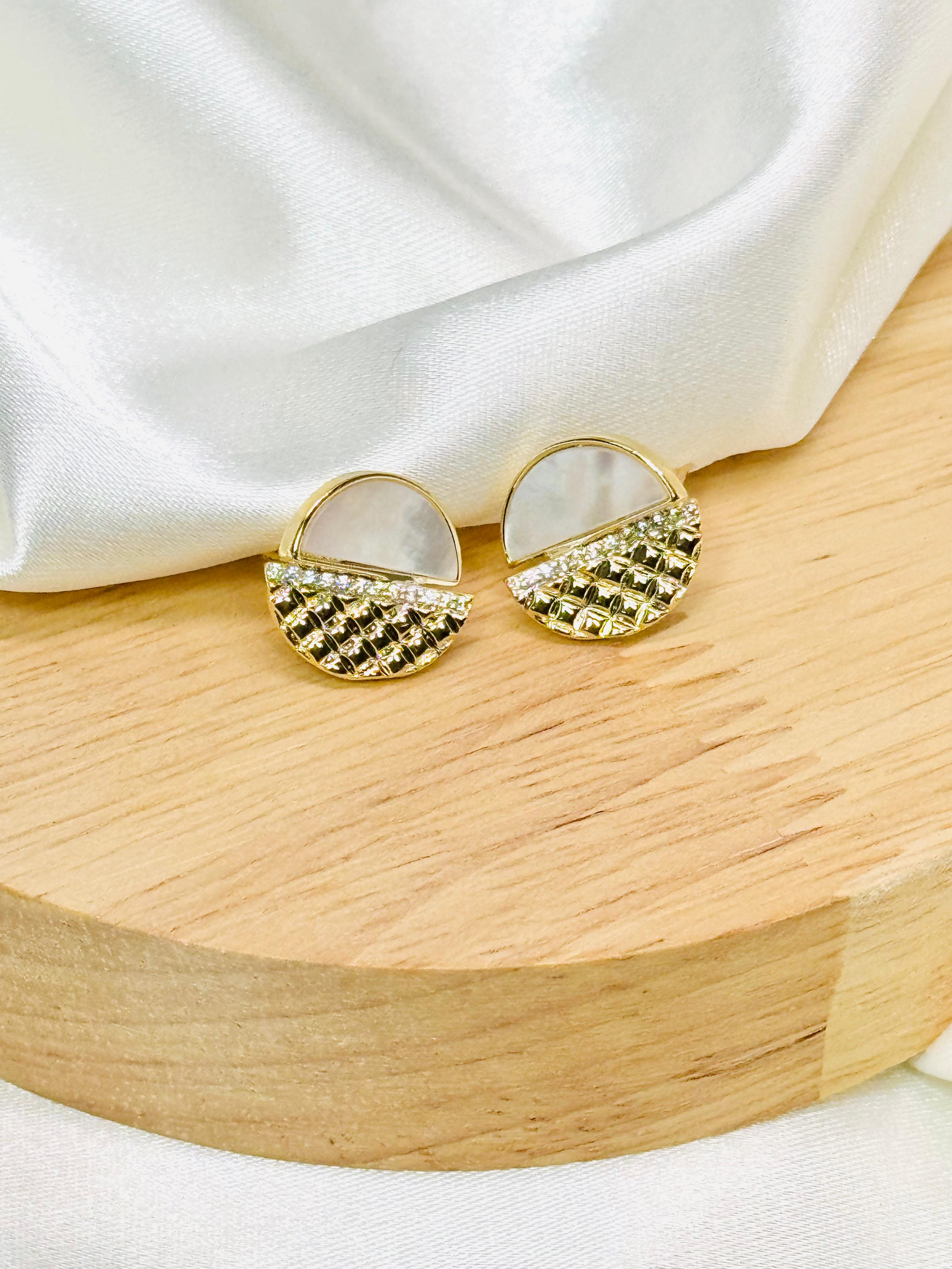 Aretes dorados rodio
