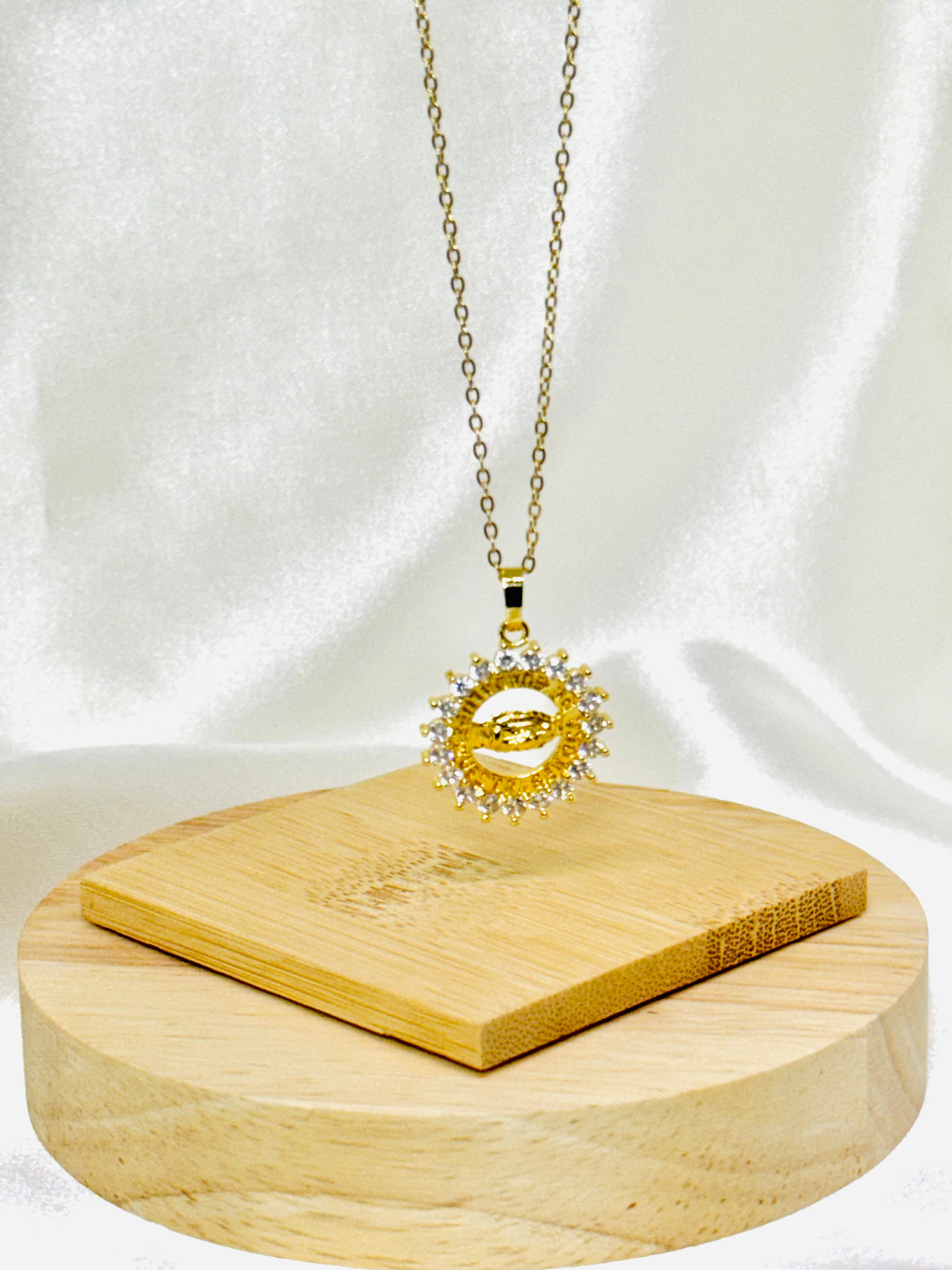 Collar rodio diamante