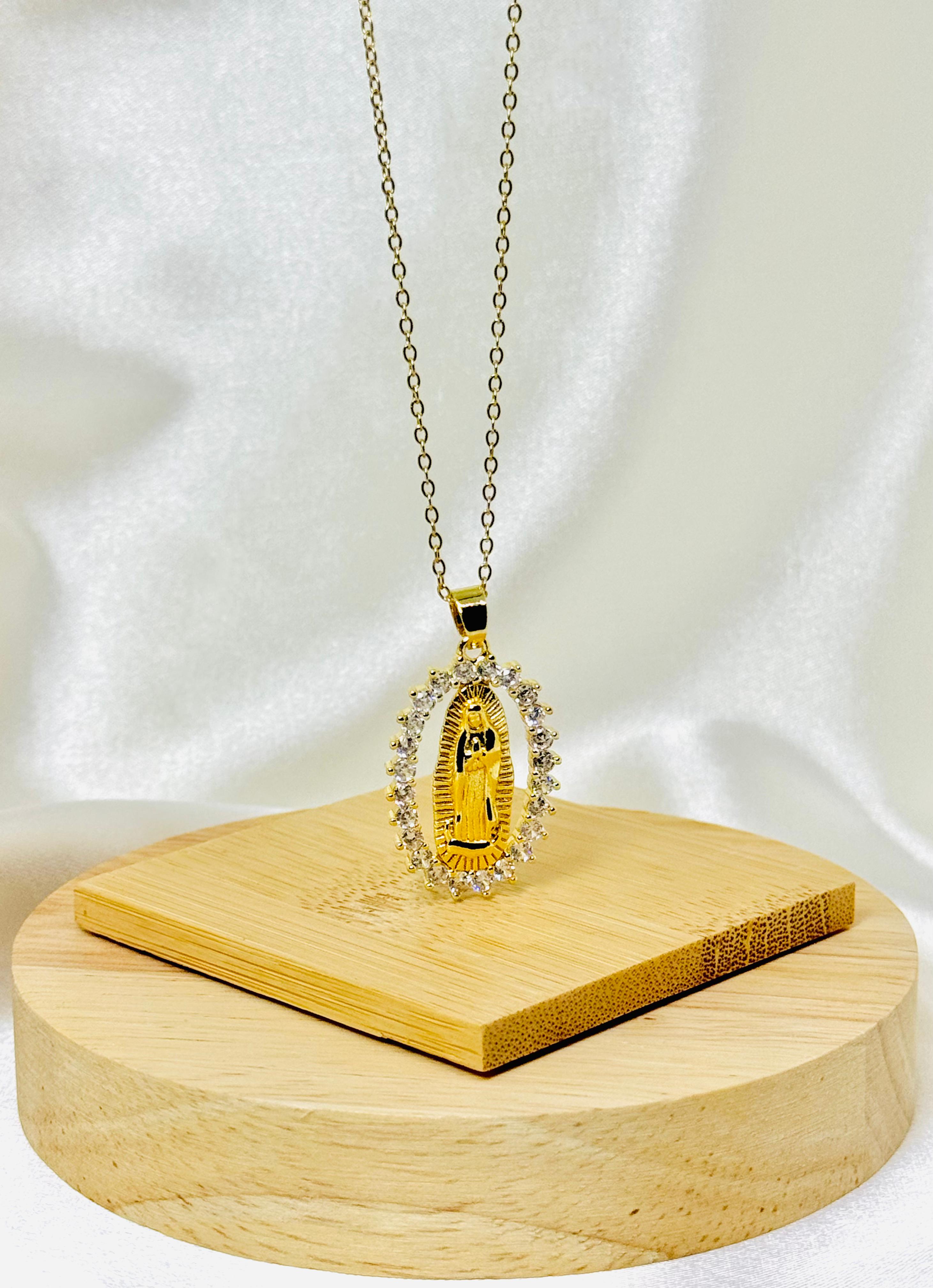 Collar rodio Virgen de los Ángeles
