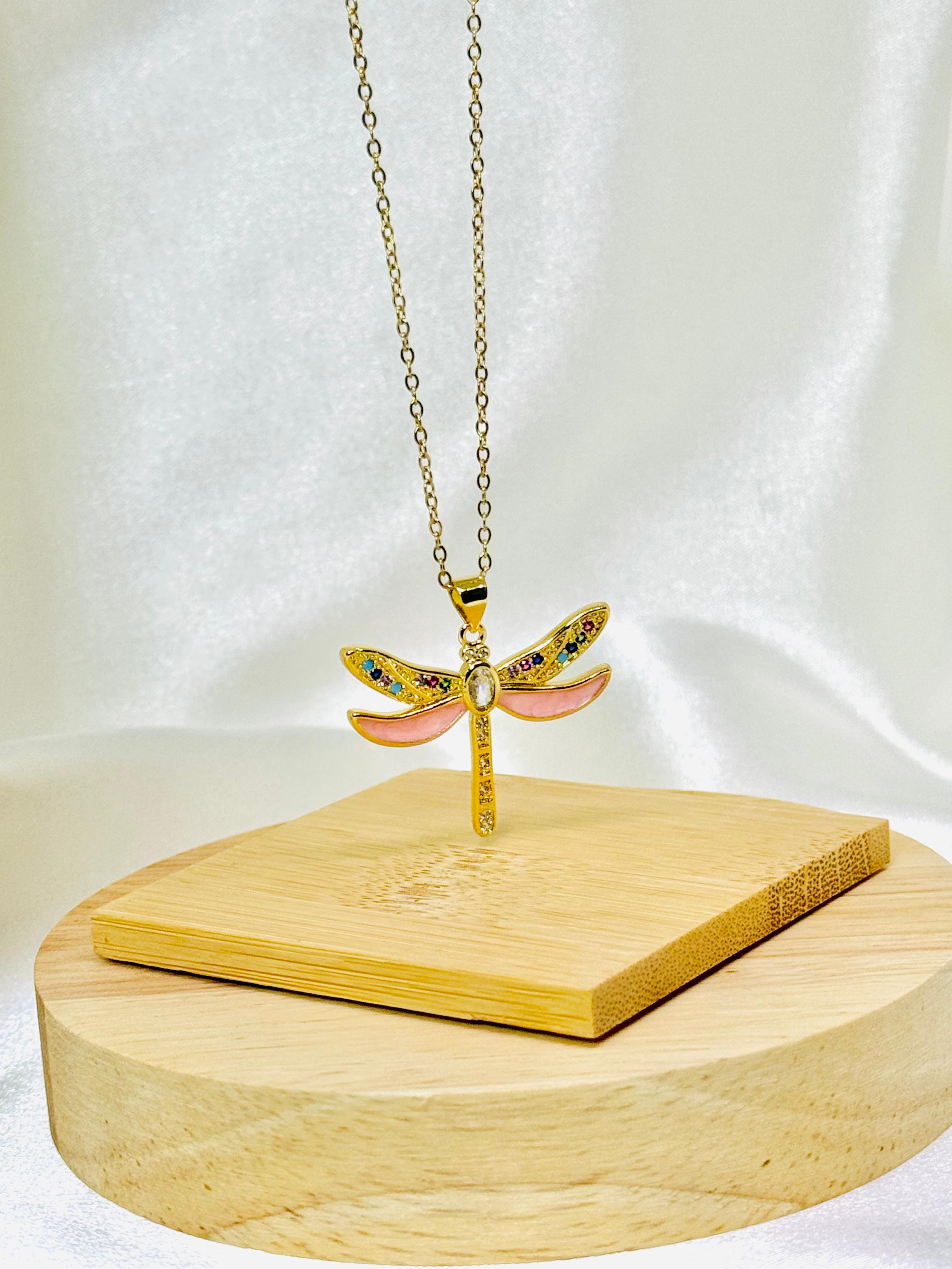 Collar rodio libelula