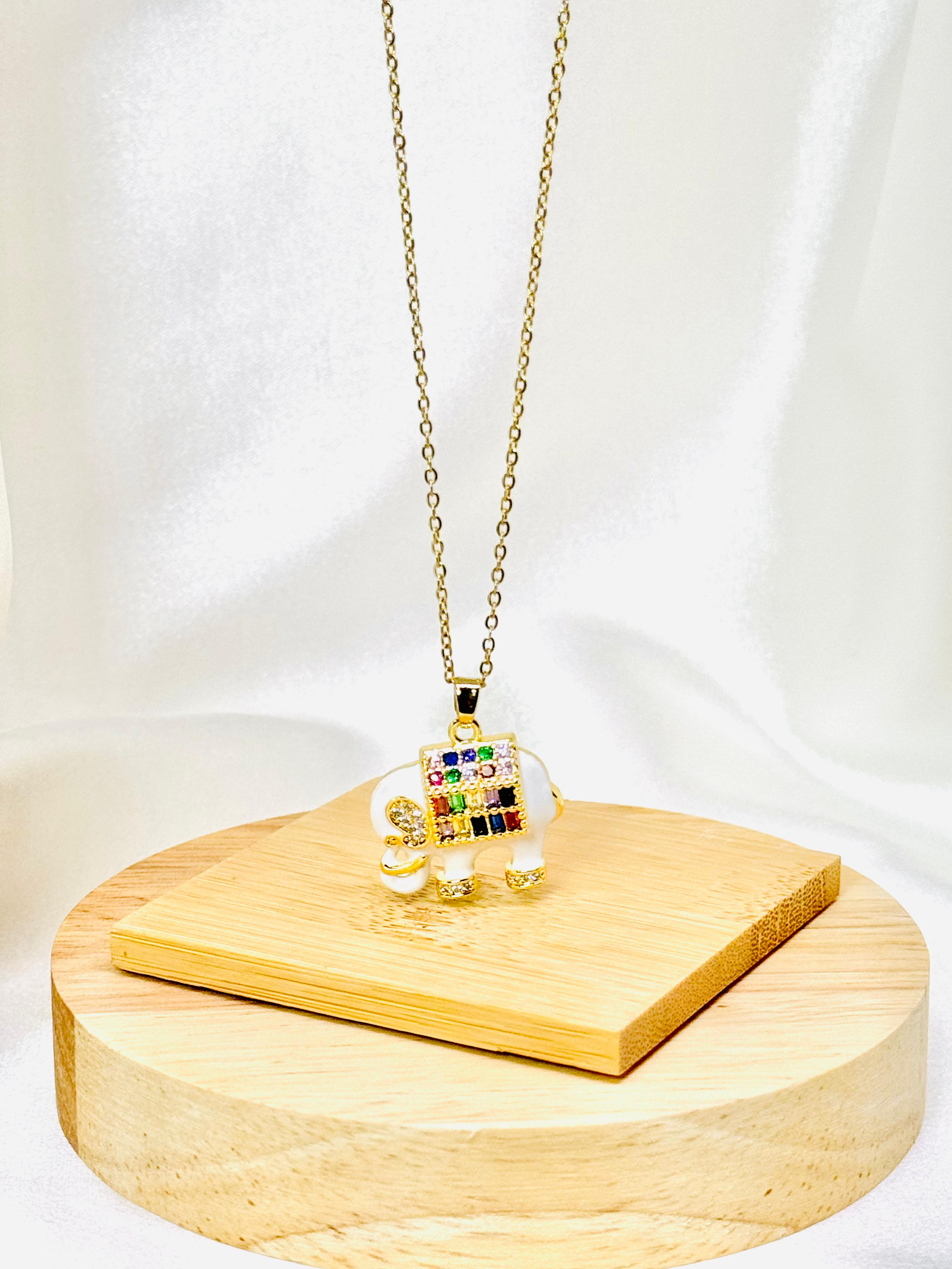 Collar rodio elefante