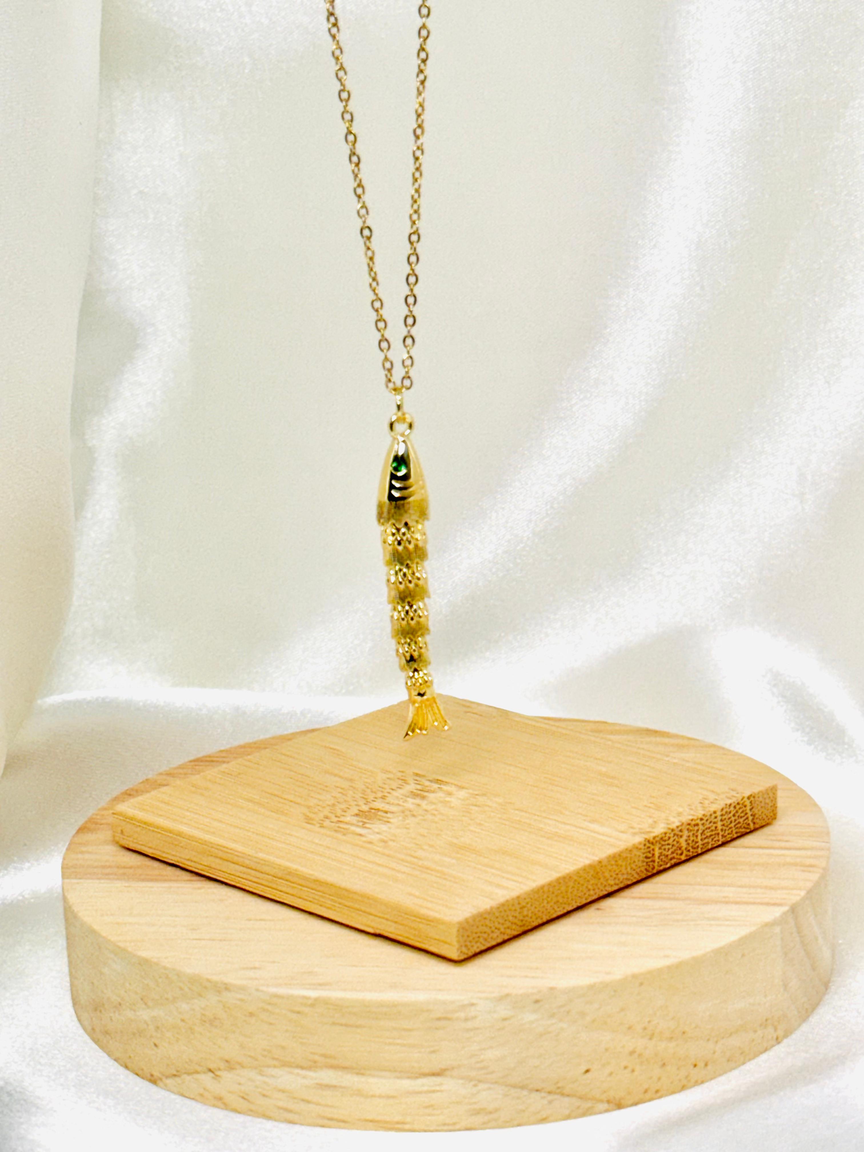 Collar rodio pez gold