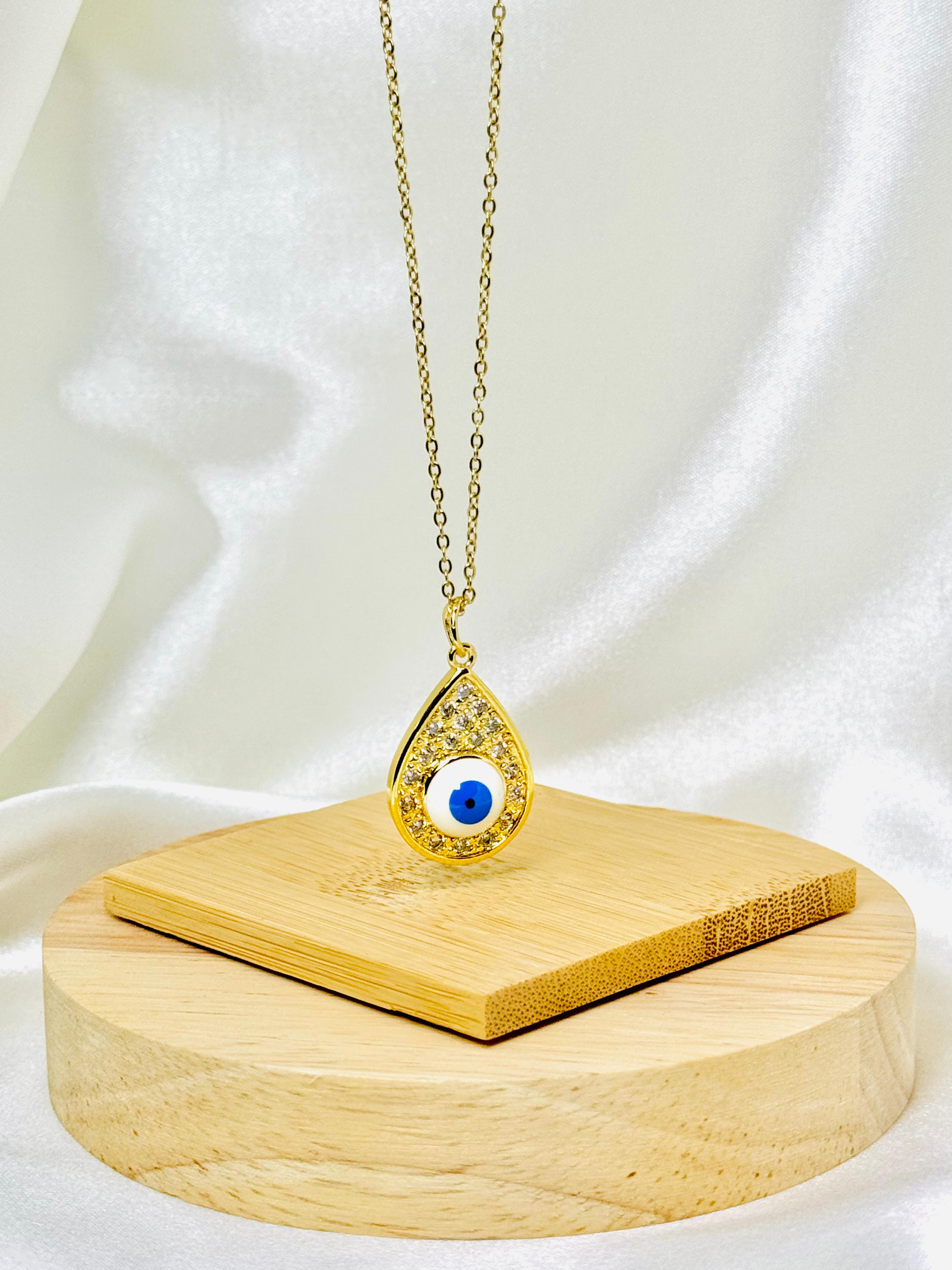 Collar rodio ojo turco