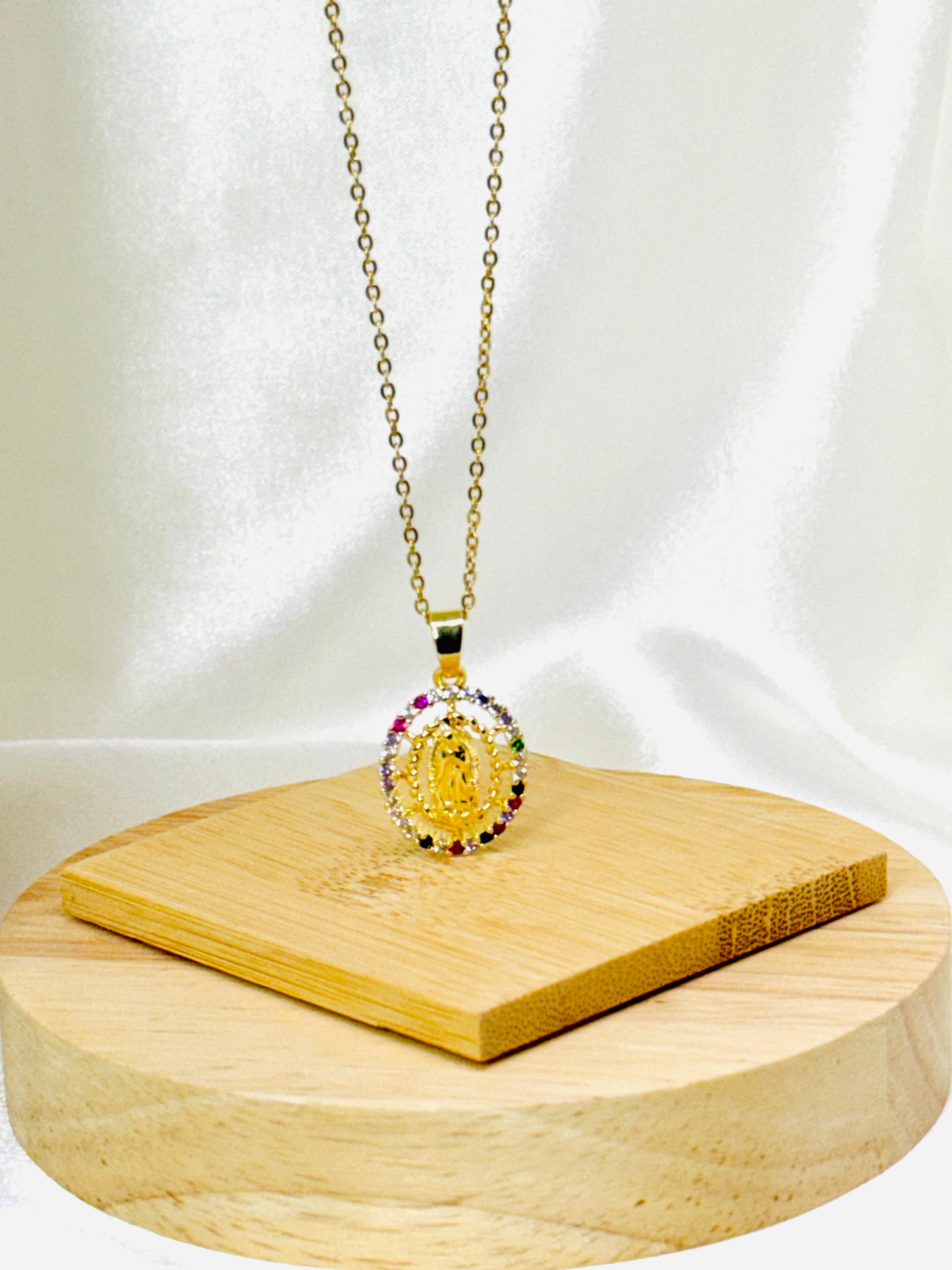 Collar rodio virgencita