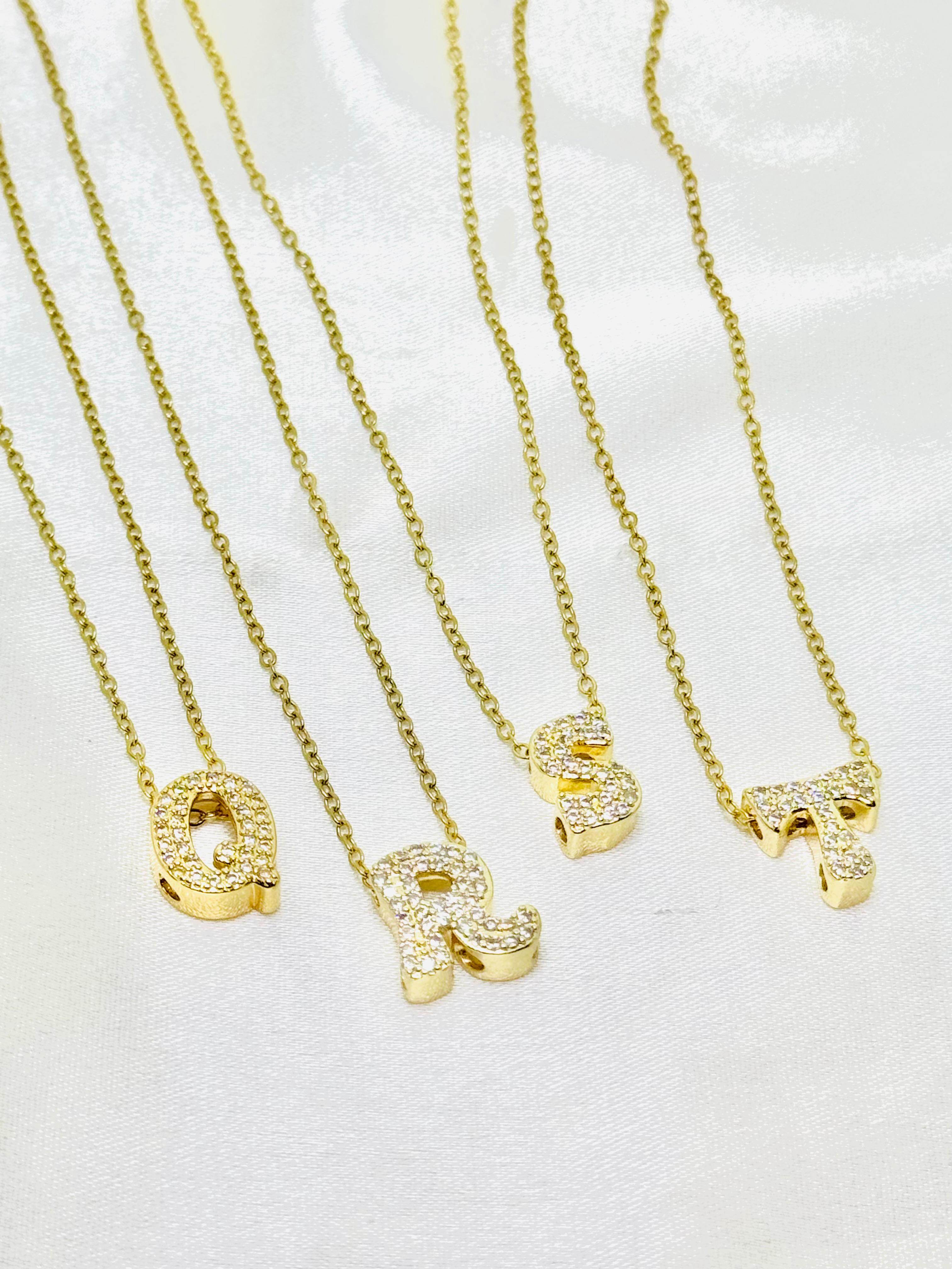 Collar rodio letras